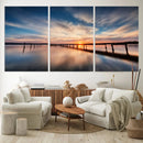 Sunset Pier Giclee Canvas Wall Art – Serene Coastal