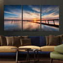 Sunset Pier Giclee Canvas Wall Art – Serene Coastal