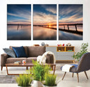 Sunset Pier Giclee Canvas Wall Art – Serene Coastal