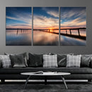 Sunset Pier Giclee Canvas Wall Art – Serene Coastal