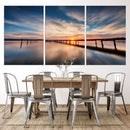 Sunset Pier Giclee Canvas Wall Art – Serene Coastal