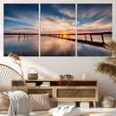 Sunset Pier Giclee Canvas Wall Art – Serene Coastal