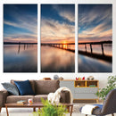 Sunset Pier Giclee Canvas Wall Art – Serene Coastal