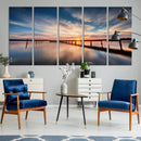 Sunset Pier Giclee Canvas Wall Art – Serene Coastal