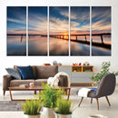 Sunset Pier Giclee Canvas Wall Art – Serene Coastal