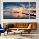 Sunset Pier Giclee Canvas Wall Art – Serene Coastal