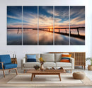 Sunset Pier Giclee Canvas Wall Art – Serene Coastal