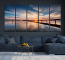 Sunset Pier Giclee Canvas Wall Art – Serene Coastal