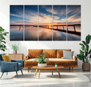 Sunset Pier Giclee Canvas Wall Art – Serene Coastal