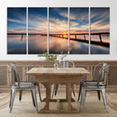 Sunset Pier Giclee Canvas Wall Art – Serene Coastal