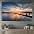 Sunset Pier Giclee Canvas Wall Art – Serene Coastal