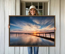 Sunset Pier Giclee Canvas Wall Art – Serene Coastal