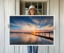 Sunset Pier Giclee Canvas Wall Art – Serene Coastal