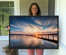 Sunset Pier Giclee Canvas Wall Art – Serene Coastal