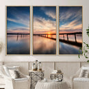 Sunset Pier Giclee Canvas Wall Art – Serene Coastal