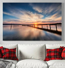 Sunset Pier Giclee Canvas Wall Art – Serene Coastal