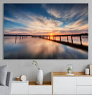 Sunset Pier Giclee Canvas Wall Art – Serene Coastal