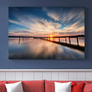 Sunset Pier Giclee Canvas Wall Art – Serene Coastal