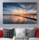 Sunset Pier Giclee Canvas Wall Art – Serene Coastal