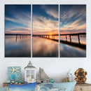 Sunset Pier Giclee Canvas Wall Art – Serene Coastal