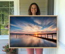 Sunset Pier Giclee Canvas Wall Art – Serene Coastal
