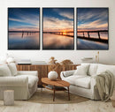 Sunset Pier Giclee Canvas Wall Art – Serene Coastal
