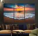 Sunset with Calm Waves on the Beach Wall Art Canvas Print by MyGreatCanvas | Canvas Wall Art Prints | Photo Prints & Wall Decor