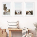 Surfer on the Beach. Coastal 3 Piece Wall Art by Wall Art Set