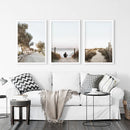 Surfer on the Beach. Coastal 3 Piece Wall Art by Wall Art Set