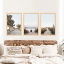 Surfer on the Beach. Coastal 3 Piece Wall Art by Wall Art Set
