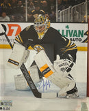 Jeremy Swayman in Goal Boston Bruins Autographed 8" x 10" Hockey Photo by Dynasty Sports & Framing