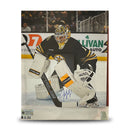 Jeremy Swayman in Goal Boston Bruins Autographed 8" x 10" Hockey Photo by Dynasty Sports & Framing
