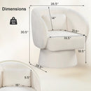 Swivel Accent Chair Upholstered Barrel Chair with Curved Back and Removable Lumbar Pillow by LJGDeals