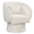 Swivel Accent Chair Upholstered Barrel Chair with Curved Back and Removable Lumbar Pillow by LJGDeals