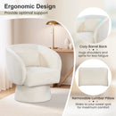 Swivel Accent Chair Upholstered Barrel Chair with Curved Back and Removable Lumbar Pillow by LJGDeals