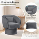 Swivel Accent Chair Upholstered Barrel Chair with Curved Back and Removable Lumbar Pillow by LJGDeals