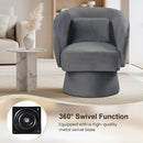 Swivel Accent Chair Upholstered Barrel Chair with Curved Back and Removable Lumbar Pillow by LJGDeals