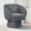 Swivel Accent Chair Upholstered Barrel Chair with Curved Back and Removable Lumbar Pillow by LJGDeals