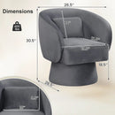 Swivel Accent Chair Upholstered Barrel Chair with Curved Back and Removable Lumbar Pillow by LJGDeals