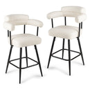 Swivel Bar Stool Set of 2 Counter Height Chairs with Curved Back and Arms by LJGDeals