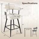 Swivel Bar Stool Set of 2 Counter Height Chairs with Curved Back and Arms by LJGDeals