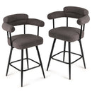 Swivel Bar Stool Set of 2 Counter Height Chairs with Curved Back and Arms by LJGDeals