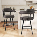 Swivel Bar Stool Set of 2 Counter Height Chairs with Curved Back and Arms by LJGDeals