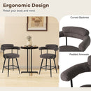 Swivel Bar Stool Set of 2 Counter Height Chairs with Curved Back and Arms by LJGDeals