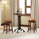 29 Inch Swivel Bar Stool Set of 2 with Upholstered Seat and Rubber Wood Frame-29 inches by DirectDeals