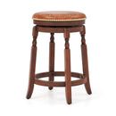 29 Inch Swivel Bar Stool Set of 2 with Upholstered Seat and Rubber Wood Frame-29 inches by LJGDeals