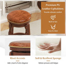 29 Inch Swivel Bar Stool Set of 2 with Upholstered Seat and Rubber Wood Frame-29 inches by LJGDeals
