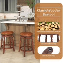 29 Inch Swivel Bar Stool Set of 2 with Upholstered Seat and Rubber Wood Frame-29 inches by LJGDeals
