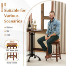 29 Inch Swivel Bar Stool Set of 2 with Upholstered Seat and Rubber Wood Frame-29 inches by LJGDeals