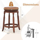 29 Inch Swivel Bar Stool Set of 2 with Upholstered Seat and Rubber Wood Frame-29 inches by LJGDeals